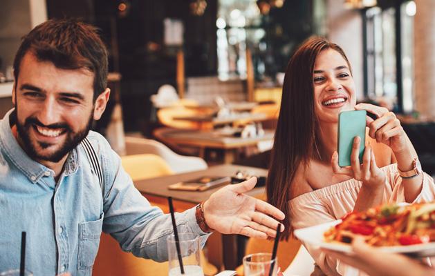 Couple enjoying food